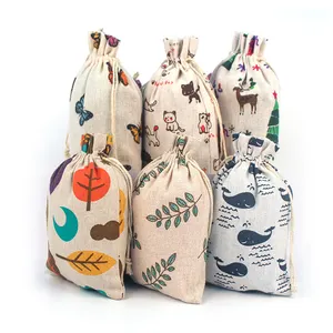 Cheap Reusable Drawstring Cloth pouch Muslin produce Cotton shopping Bags