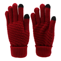 Mitaines de sport en tricot jacquard avec logo personnalisé, pour hommes et femmes, couleur unie, compatibles écran tactile
