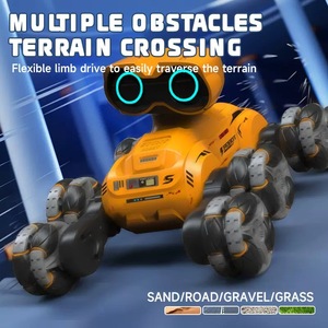 Jouet robot, 8 roues, jouets robotiques de cascade RC pour garçons et enfants avec lumières, musique et yeux LED, 360 °   Voiture robot tout-terrain RC à rotation - Product Image 2