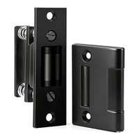 Vente en gros de loquets de porte à roulettes en alliage de zinc noir mat pour portes en bois et en métal