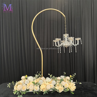 Décoration de table MILE en vente directe d'usine, centre de table de mariage en cristal, acrylique et métal doré