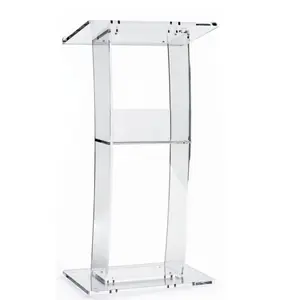 Workshop Series Acrylic Podium For Floor Large Reading Surface Clear Customized Size High Quality Stand