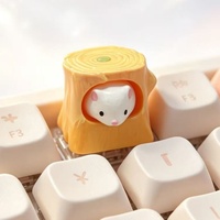 Universal Compatible Low MOQ Custom Cute Chic 3D Resin Cute Fat Hamster Tree Stump Personalized Magnetic Creative Keycaps Model