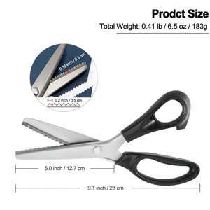Tijeras Profesionales de Acero Inoxidable con Hojas Dentadas para Costura, Manualidades, Confección, y Corte de Tela y Papel - Product Image 4
