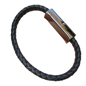En Cuir véritable Tressé magnétique de charge rapide bracelet <span class=keywords><strong>chargeur</strong></span> câble usb pour <span class=keywords><strong>iphone</strong></span> - Product Image 1