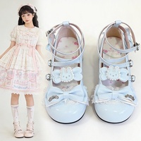 Mocassins Lolita à talon épais et mi-haut, avec sangle à boucle adorable, style printemps, nouvelle tendance mode originale, confortables et mignons, motif patte de chat