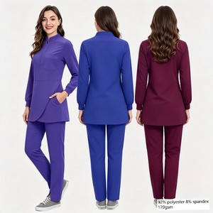 42383, Divisa Medica Mediorientale, Pantaloni <span class=keywords><strong>Eleganti</strong></span> a Collo Alto per Operatori Sanitari Sostenibili, <span class=keywords><strong>Camice</strong></span> da Laboratorio Durevole per Dottori - Product Image 1