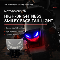 Feu arrière de moto LED 12V avec œil de démon, clignotant séquentiel couleur, avertisseur de freinage de sécurité, accessoire moto