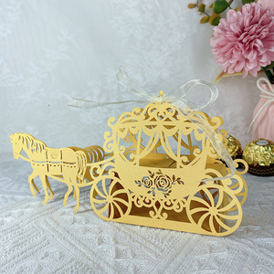 Invitaciones de Boda y Quinceañera <span class=keywords><strong>Pop</strong></span>-Up 3D Personalizadas en Papel Perlado de 250g con Corte Láser, Diseño de Carruaje de <span class=keywords><strong>Cenicienta</strong></span>, Marca Mery, ¡Oferta! - Product Image 3