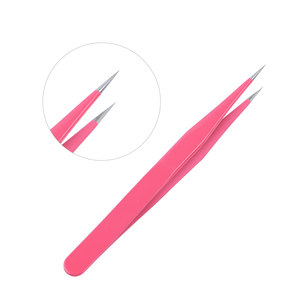 ネイルサロンツールステンレス鋼ストレートネイルピンセットまつげエクステンションカーブピンセット - Product Image 4