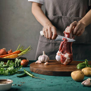 신주오 커스텀 해머 67겹 다마스커스강 화이트 G10 핸들 일본식 주방용 뼈 제거칼 세트 - Product Image 3