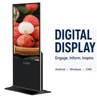 Affichage numérique vertical 55 pouces, kiosque publicitaire LCD avec écran tactile, support au sol, Android CMS, pour les centres commerciaux, les hôtels