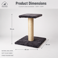 Griffoir pour chat en sisal, corde en sisal naturelle, plateforme en peluche douce, base carrée stable pour chats d'intérieur