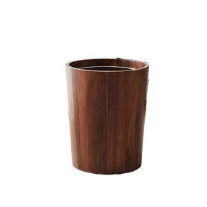 Nouvelle poubelle en bois d'acacia de style chinois couleur noyer pour la maison, l'hôtel, la maison d'hôtes, le salon, la cuisine, la salle de bain, grande capacité - Product Image 5
