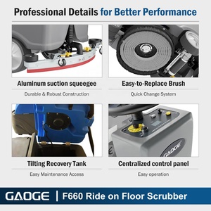 GAOGE F560 Autolaveuse autoportée, machine à nettoyer les sols, alimentée par batterie, vente en gros d'usine OEM pour ateliers et entrepôts - Product Image 3
