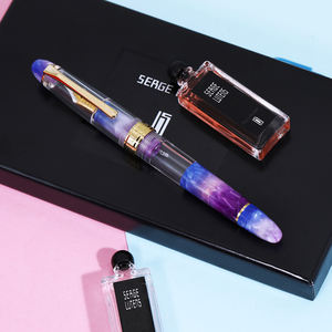 Lingmo ลูกสูบดีไซน์ใหม่,น้ำพุปากกาหมึกแบบกดลูกสูบอะคริลิค OEM ปรับแต่งโลโก้ได้ - Product Image 4