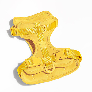 Set <span class=keywords><strong>Harness</strong></span> anjing kucing peliharaan mewah pabrikan Logo kustom bahan nilon mode bebas tangan Multi gaya