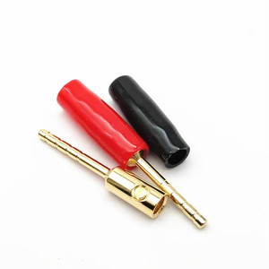 Gold-Plated 2MM Needle <b>Plug</b> <b>Speaker</b> Soft Rubber Banana Connectors Free Joint Solder for Easy Wiring - Product Image 4