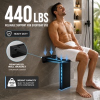 Nouvelle chaise de salle de bain murale pliable, pour la maison, amélioration de l'espace de vie des seniors, gain de place, banc rabattable, design moderne