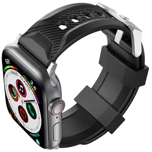 Ahastyle Sport Siliconen Band Voor Apple Horloge Ademend Polsband Voor Iwatch Serie 6/Serie 5/Serie 4/Serie 3/2/1