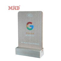 Présentoir Google Review NFC Support en bois personnalisé Code QR vierge