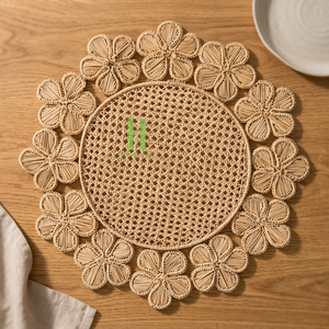 Luxury Vietnam Natural Woven Seagrass Eco-Friendly Washable Placemat Boho Decor 35cm Diameter HNH Craft Customized Thickness - Product Image 1