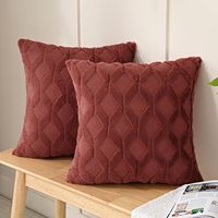 Rotes rost farbenes quadratisches Samt-Wurf kissen im böhmischen Stil Gestreiftes anti statisches wasch bares Sofa kissen im Landhausstil Tragbar