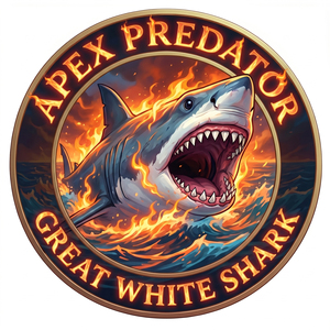 Moneda de desafío de 1 oz de cobre puro .999 con estampado UV, diseño de flor y fruta, temática de fuego, tiburón blanco <span class=keywords><strong>Apex</strong></span> Predator - Product Image 1