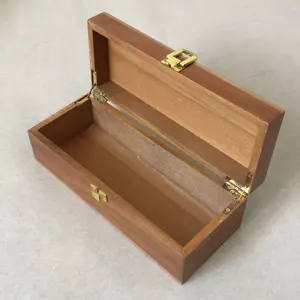 Geschenk box aus Platane-Holz mit Metalls ch arnier zum Verpacken von Rosen blumen