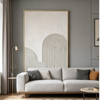 Toile minimaliste à texture 3D, style Wabi-Sabi moderne, rayures colorées, œuvre d'art peinte à la main, peinture décorative pour chambre à coucher, hôtel