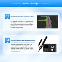 Dispenseur de colle entièrement automatique de précision à quatre axes pour tôles, avec vision CCD, double station et valve à vis à liquide unique