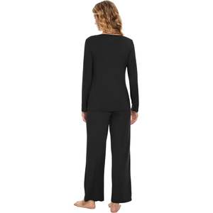 Ensemble de pyjama en viscose de bambou pour femmes, manches longues, vêtements de nuit amples et confortables avec poches, tailles S à XXL - Product Image 3