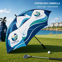 Parapluie de golf personnalisé Ocean Wave, coffret cadeau de luxe, logo personnalisé, parapluie souvenir de tournoi de golf haut de gamme