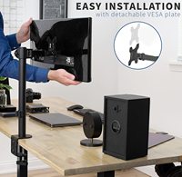 Support de moniteur avec bras long pour ordinateur portable ou de jeu, table réglable en hauteur, pour PC, vesa 32