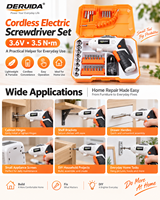 DERUIDA Perceuse-visseuse électrique 3,6 V, mini, rechargeable, portative, multifonctionnelle, pliable, sans fil, pour le bois, OEM