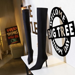 <span class=keywords><strong>Stivali</strong></span> da donna a calzino alti fino al ginocchio scarpe a punta con tacco alto elasticizzato in tessuto lungo alla moda <span class=keywords><strong>stivali</strong></span> da donna - Product Image 3