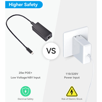 Adaptor Konverter Hot EN-2.5GPD2CAT-20V Gigabit PoE ke Tipe C 5V/9V/12V/15V/20V Broadband Berkabel dan Pengisian Daya PD untuk Ponsel/Tablet