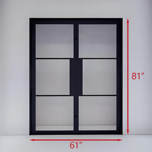 Porte battante en verre française verticale à charnières, en aluminium, de style américain NOCO, 61 <span class=keywords><strong>x</strong></span> 81 pouces - Product Image 2