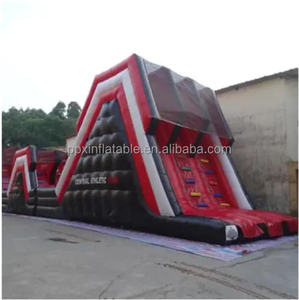 Grandes nuevos toboganes negros inflables trampolines rojos inflables tobogán Castillo de Casa de rebote <span class=keywords><strong>con</strong></span> instalaciones recreativas - Product Image 3