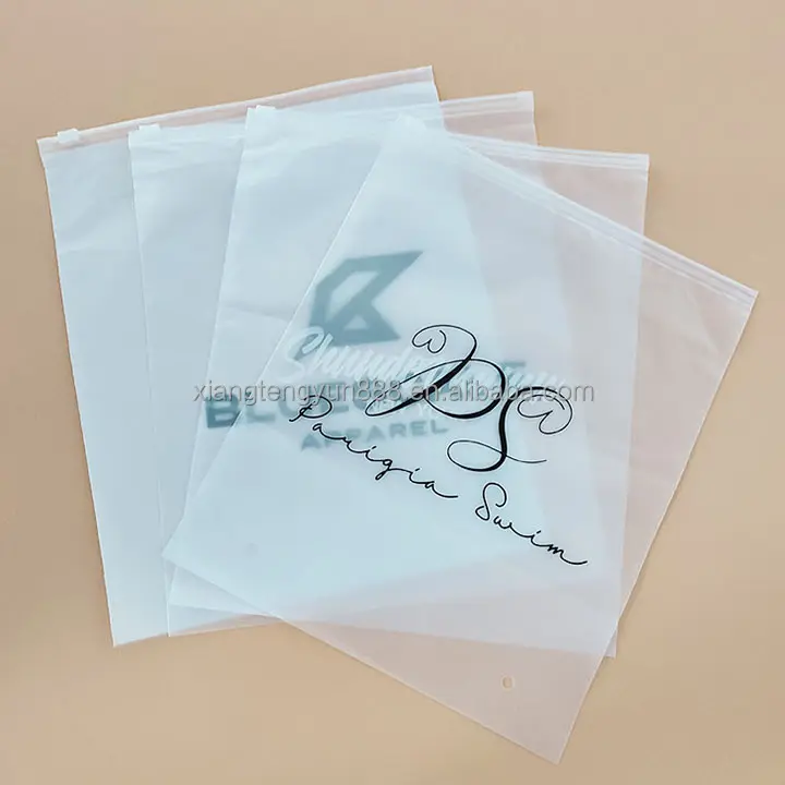 Cierre de cremallera personalizado, bolsa de plástico esmerilado para cosméticos, PVC, transparente