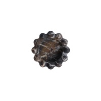STONEKOCC D12.5x4CM Plateau de rangement pour bijoux en marbre naturel, motif vague électrique Art Déco, circulaire, en travertin multicolore