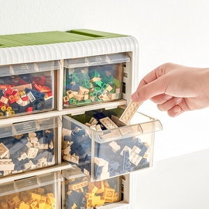 Realida Stackable ngăn kéo tổ chức trang trí hộp lưu trữ trong hình chữ nhật hình dạng PP nhựa để lưu trữ thực phẩm xây dựng khối đồ chơi - Product Image 3