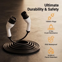 Câble de charge EV Type 2 3,5-22 kW, TPU VW-1, borne plaquée argent, IP65, résistance à la compression 2T, résistance à la chute 1 m, PC UL94V-0, CE/TUV