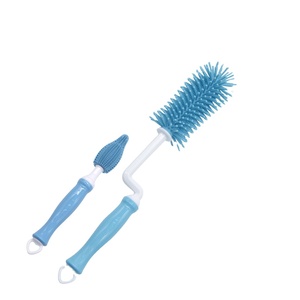 BPA free silicone baby bottle brush double brush bottle and nipple brush
