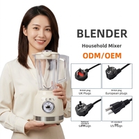 Mixeur Électrique Robuste avec Boîtier en Verre, pour Smoothies, Fruits et Légumes, Multifonctionnel avec Bouton Rotatif, Usage Domestique