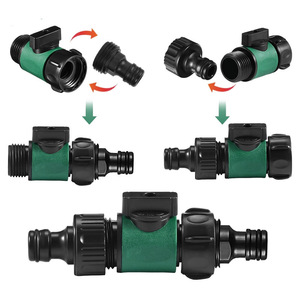 Conector de Tubería de Agua para Jardín de 3/4 Pulgadas con Válvula para Riego y Uso en Horticultura, Conexión Roscada de Plástico - Product Image 3