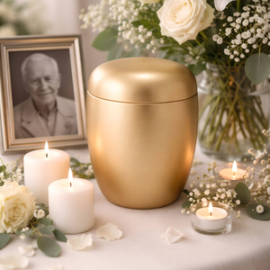 כד קבורה אקולוגי מתכלה מבית Qianrui Golden, כד זיכרון למבוגרים וחיות מחמד, סיטונאי, ייצור לפי הזמנה (OEM/ODM), 220 אינץ' מעוקב. - Product Image 5