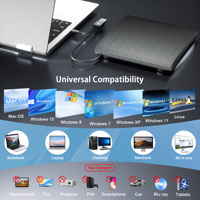 Unidad de Grabación de DVD Externa USB 3.0 Tipo-C, Grabadora de DVD Portátil para Computadora Portátil, PC de Escritorio, Windows, Mac OS, Linux, Venta al por Mayor