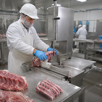 Scie à ruban à viande en acier inoxydable pour la découpe de bœuf et de porc dans les usines de transformation alimentaire