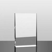 Plaque en verre cristal vierge avec logo personnalisé, trophée de récompense en forme de coin